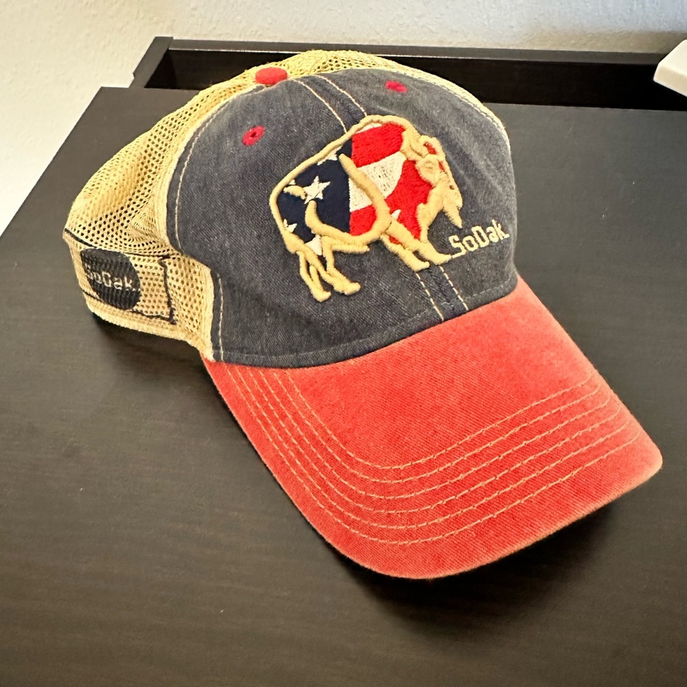 SoDak (South Dakota) Red and Blue Trucker Hat